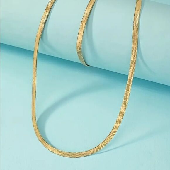 Necklace + Bracelet Minimalist Style Jewelry Set Trendy Snake Chain Design - Picture 4 of 6